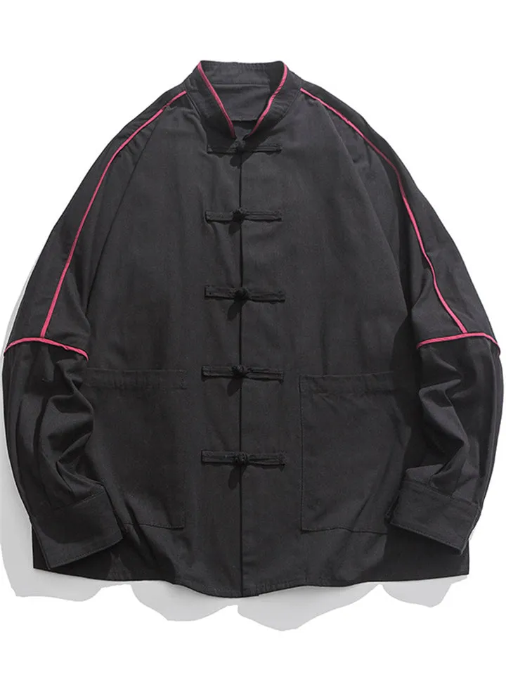 Plain Knot Button Tang Suit Jacket with Patch Pocket