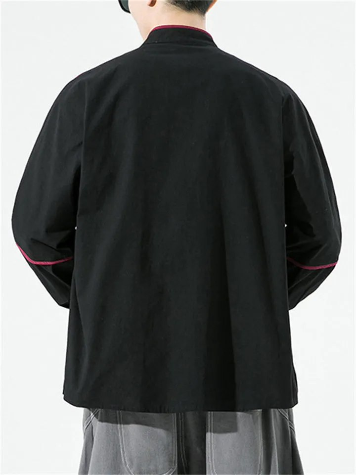 Plain Knot Button Tang Suit Jacket with Patch Pocket