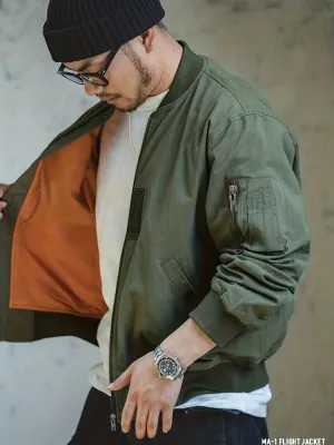 Plus Size Men's Solid Color Vintage Jacket, Casual Outerwear, Spring/Autumn Baseball Jacket, Fashionable Workwear Top