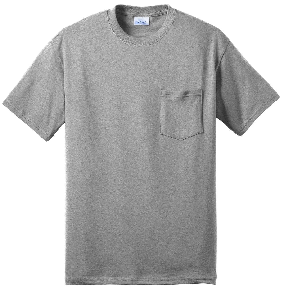 Port & Company Core Blend Pocket Tee. PC55P Athletic Heather