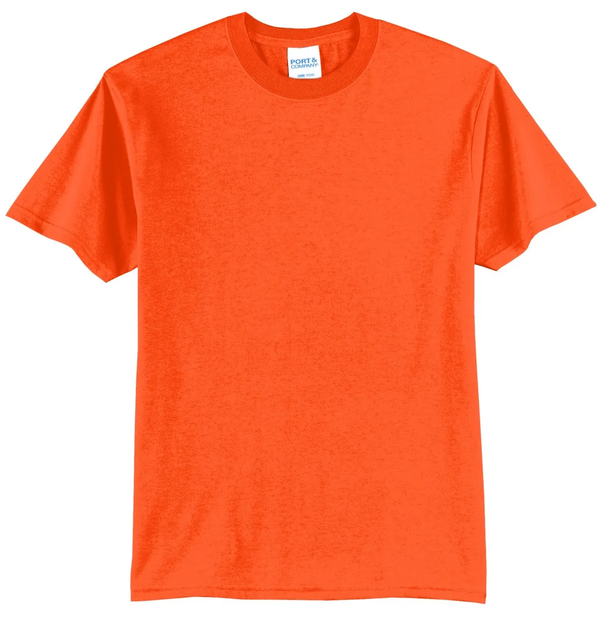 Port & Company Core Blend Tee.  PC55 Safety Orange