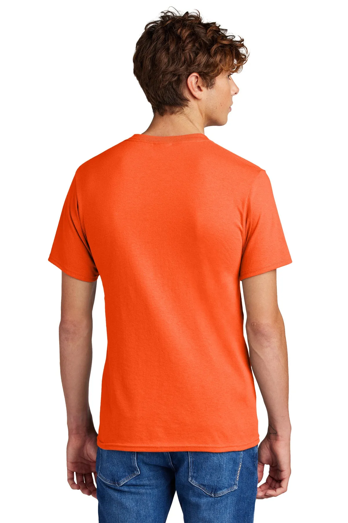 Port & Company Core Blend Tee.  PC55 Safety Orange