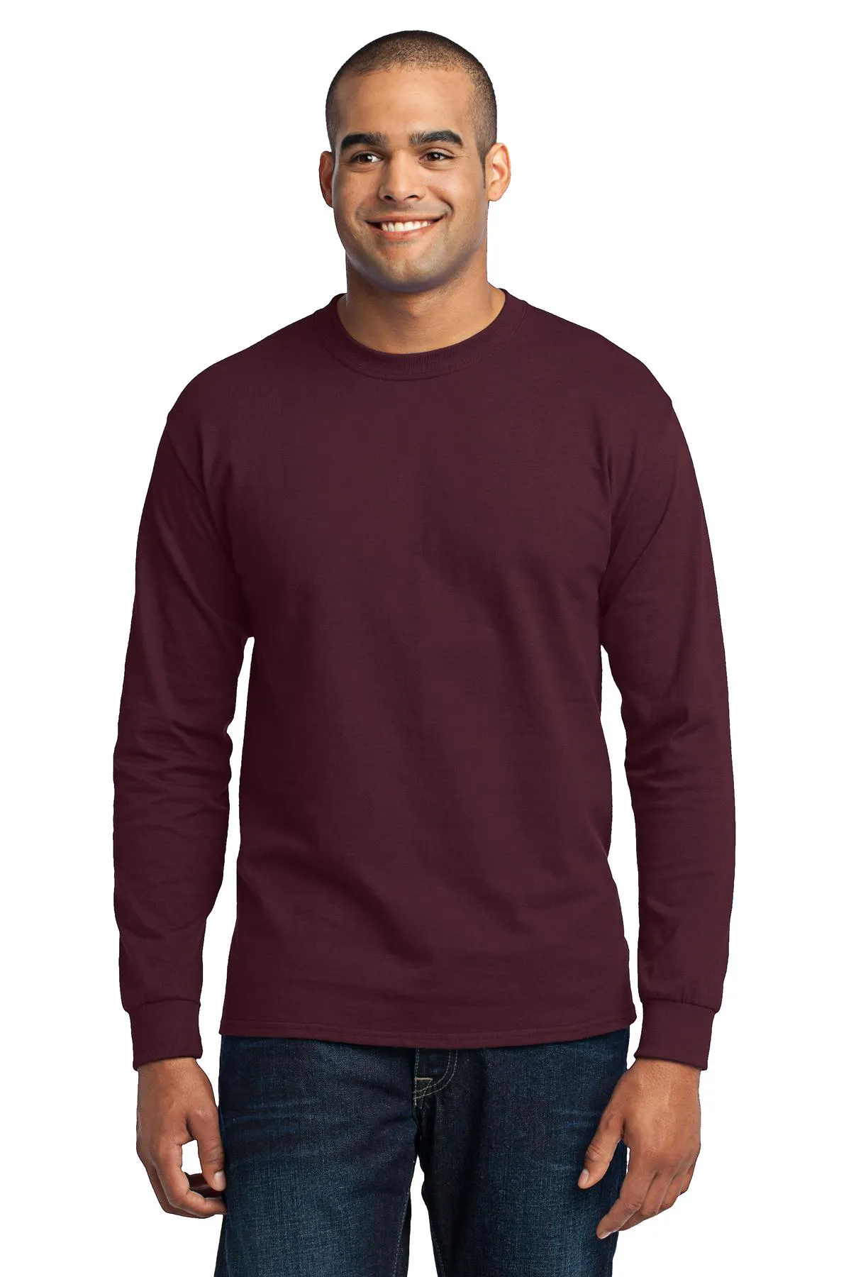 Port & Company Long Sleeve Core Blend Tee. PC55LS Athletic Maroon