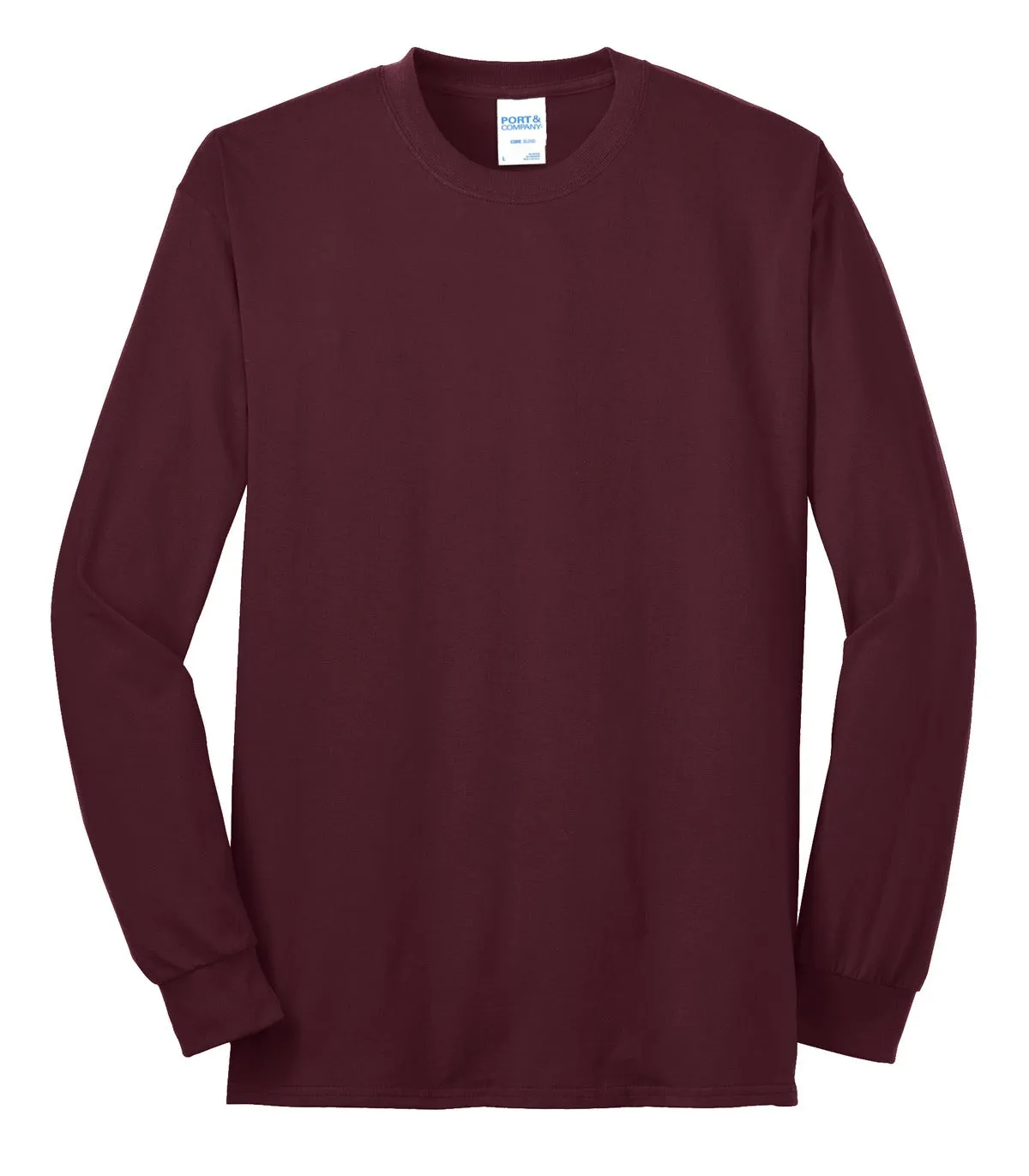 Port & Company Long Sleeve Core Blend Tee. PC55LS Athletic Maroon