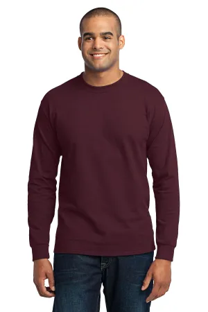 Port & Company Long Sleeve Core Blend Tee. PC55LS Athletic Maroon