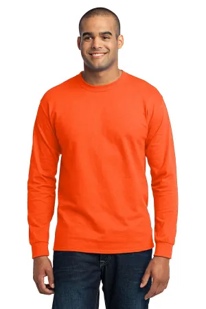 Port & Company Long Sleeve Core Blend Tee. PC55LS Safety Orange