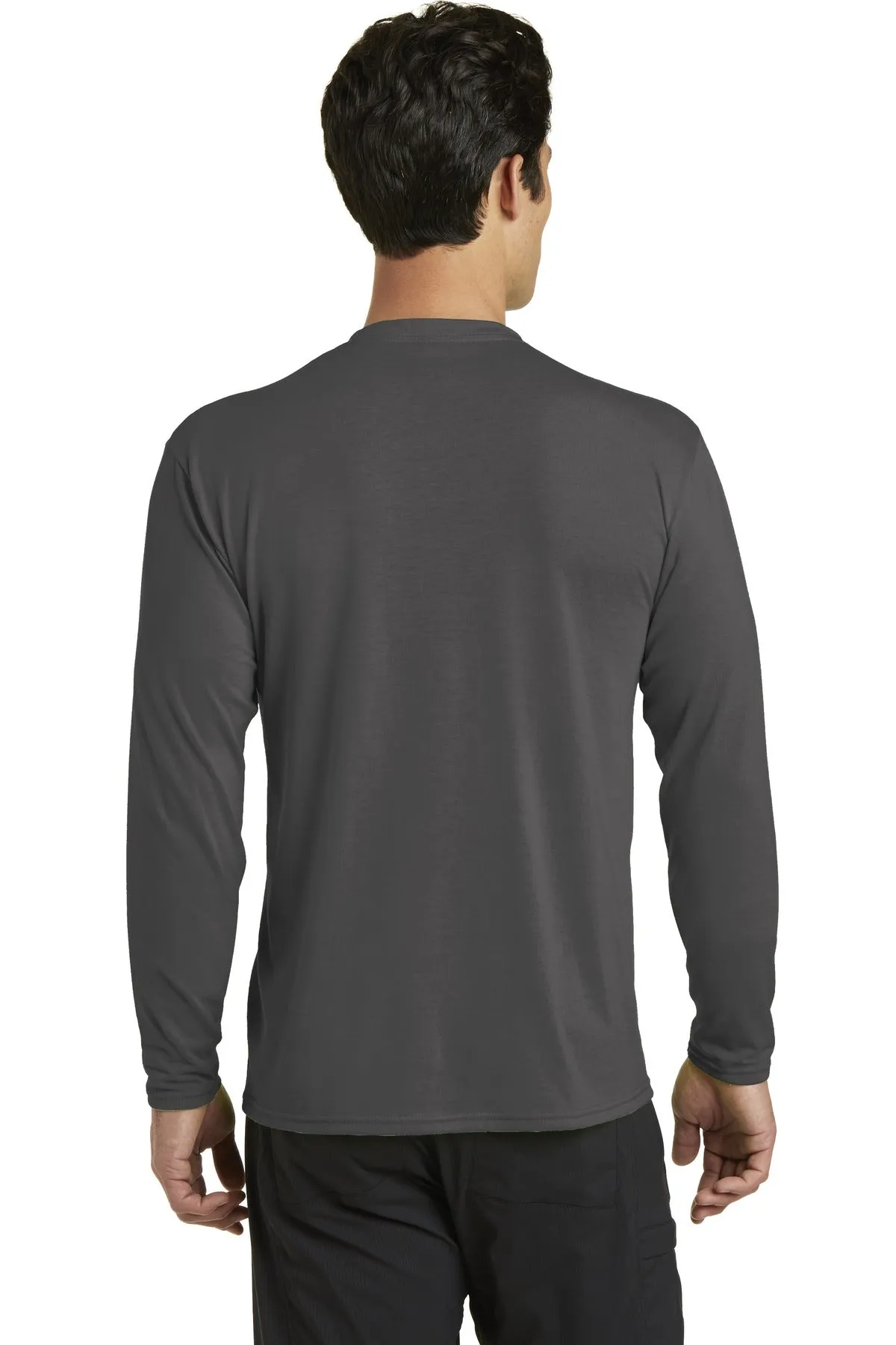Port & Company Long Sleeve Performance Blend Tee. PC381LS Charcoal