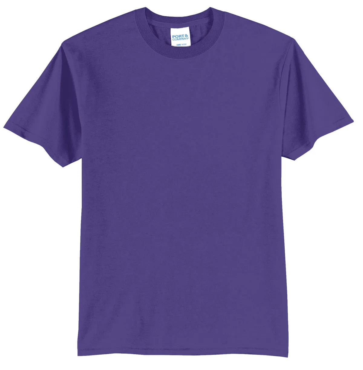Port & Company Tall Core Blend Tee. PC55T Purple Tall