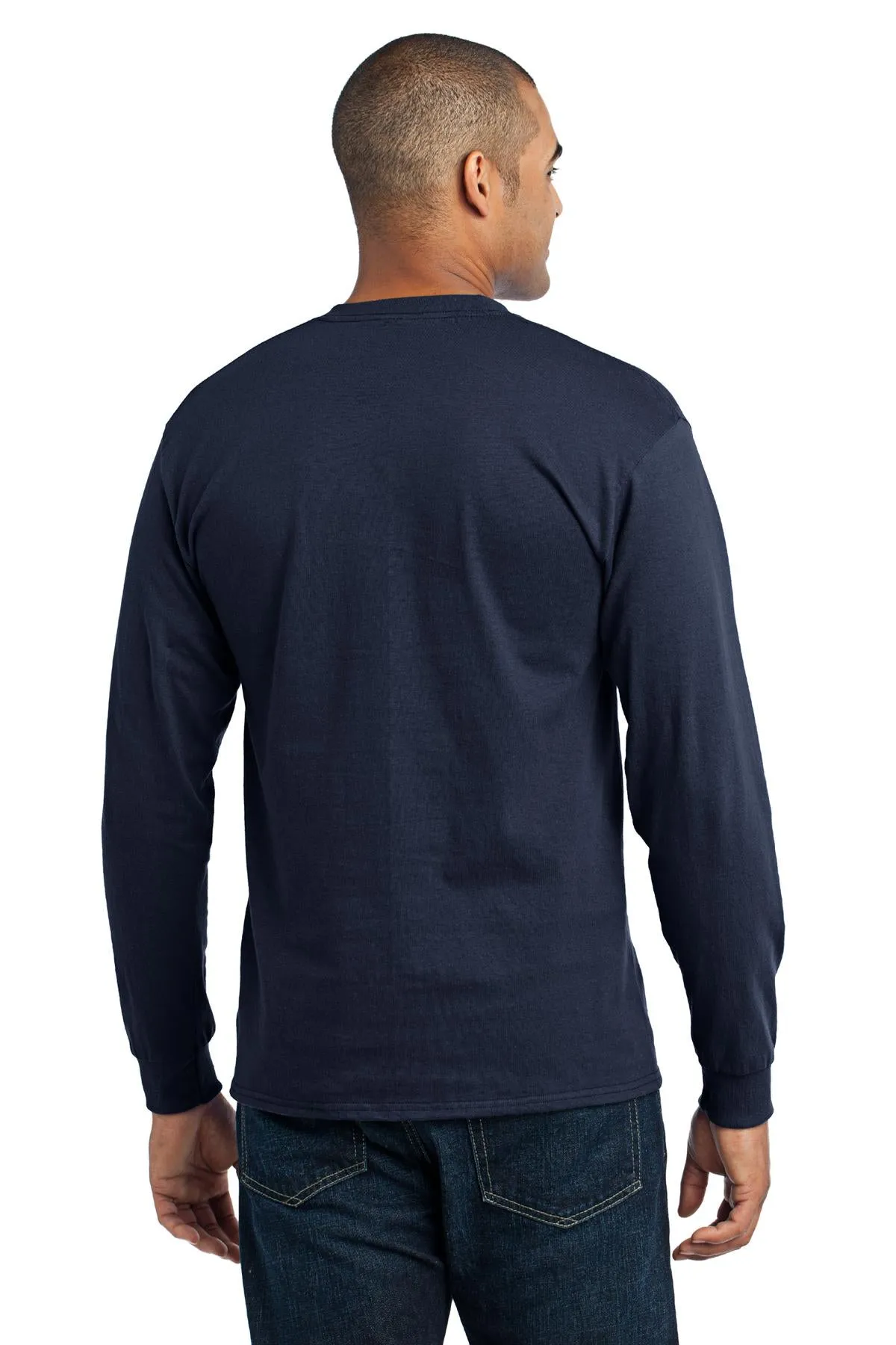 Port & Company Tall Long Sleeve Core Blend Tee. PC55LST Navy Tall
