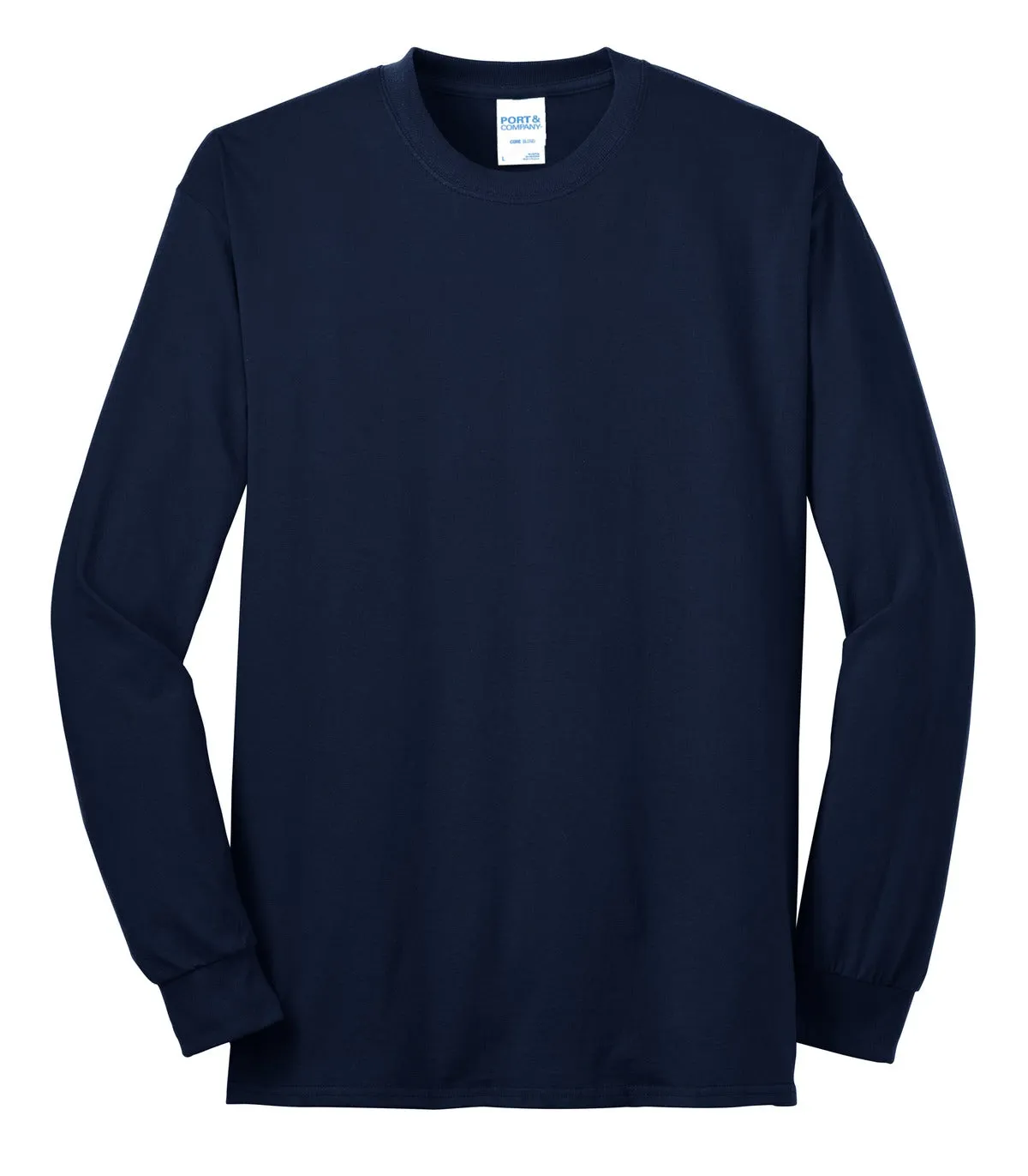 Port & Company Tall Long Sleeve Core Blend Tee. PC55LST Navy Tall