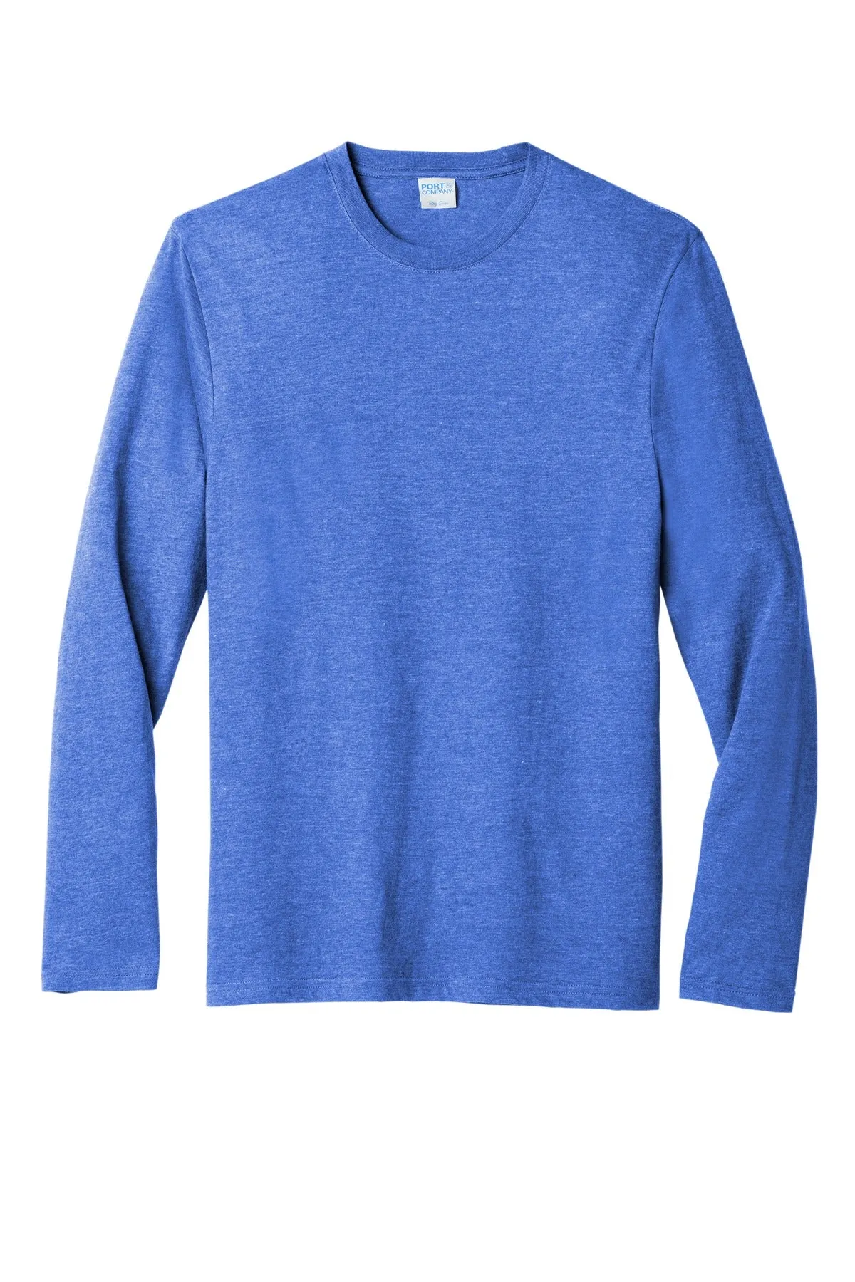 Port & Company Tri-Blend Long Sleeve Tee. PC330LS Heather Royal