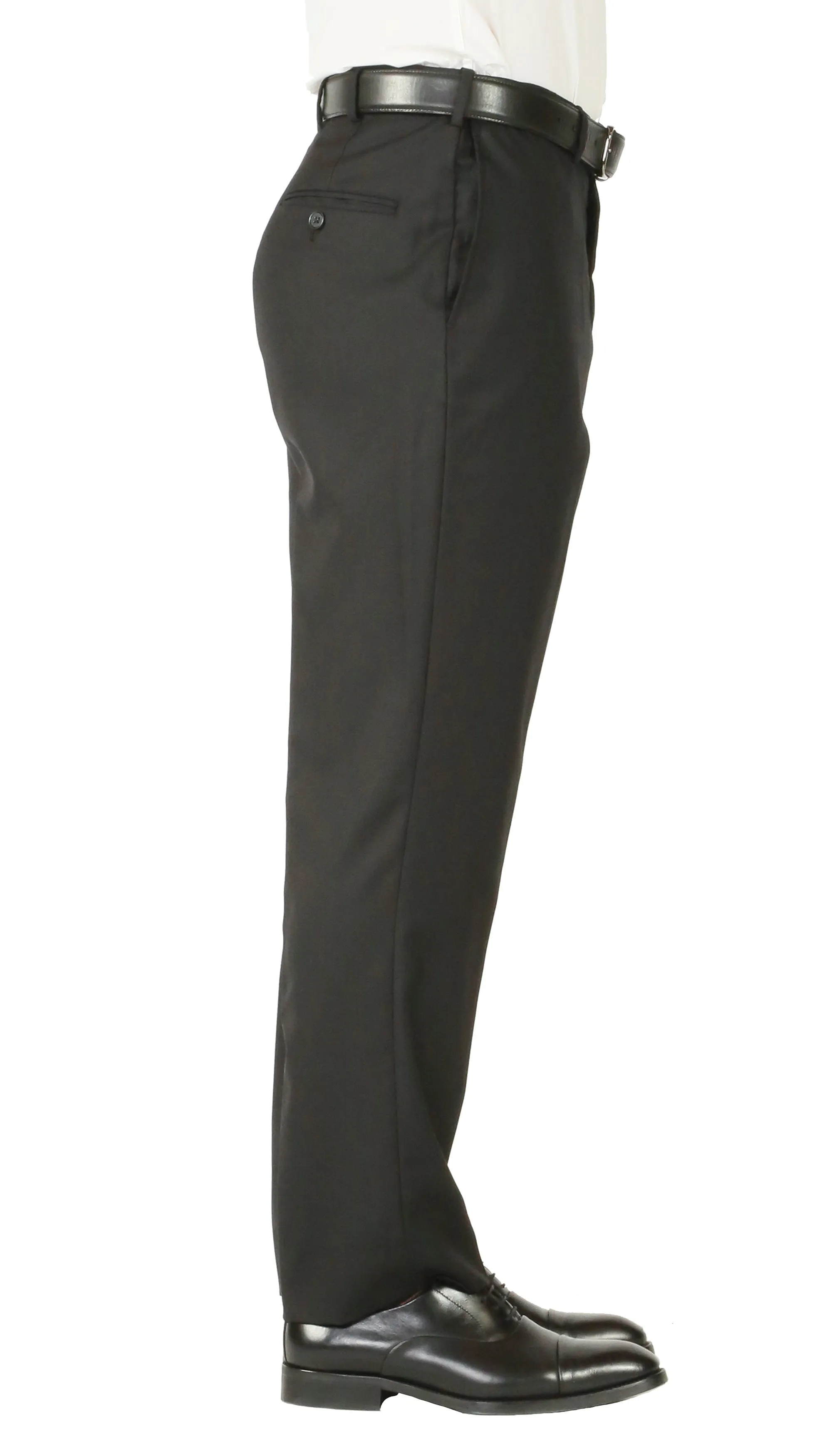 Premium Black Wool 2pc Stain Resistant Traveler Suit - w 2 Pairs of Pants