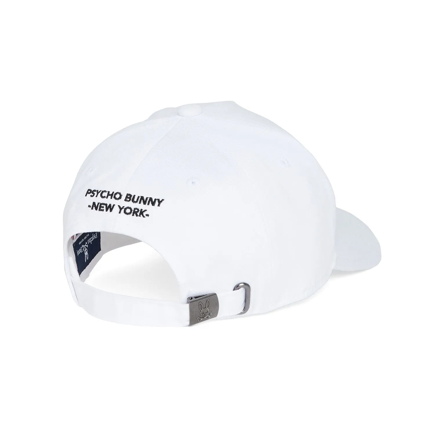 Psycho Bunny Kingwood Embroidered White Baseball Cap