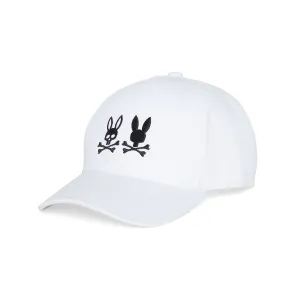 Psycho Bunny Kingwood Embroidered White Baseball Cap