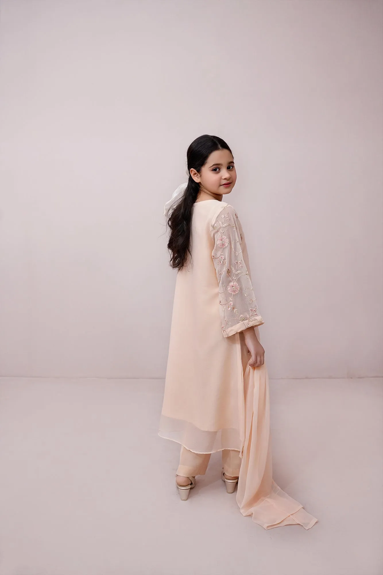 Pwd Pink Embroidered Chiffon