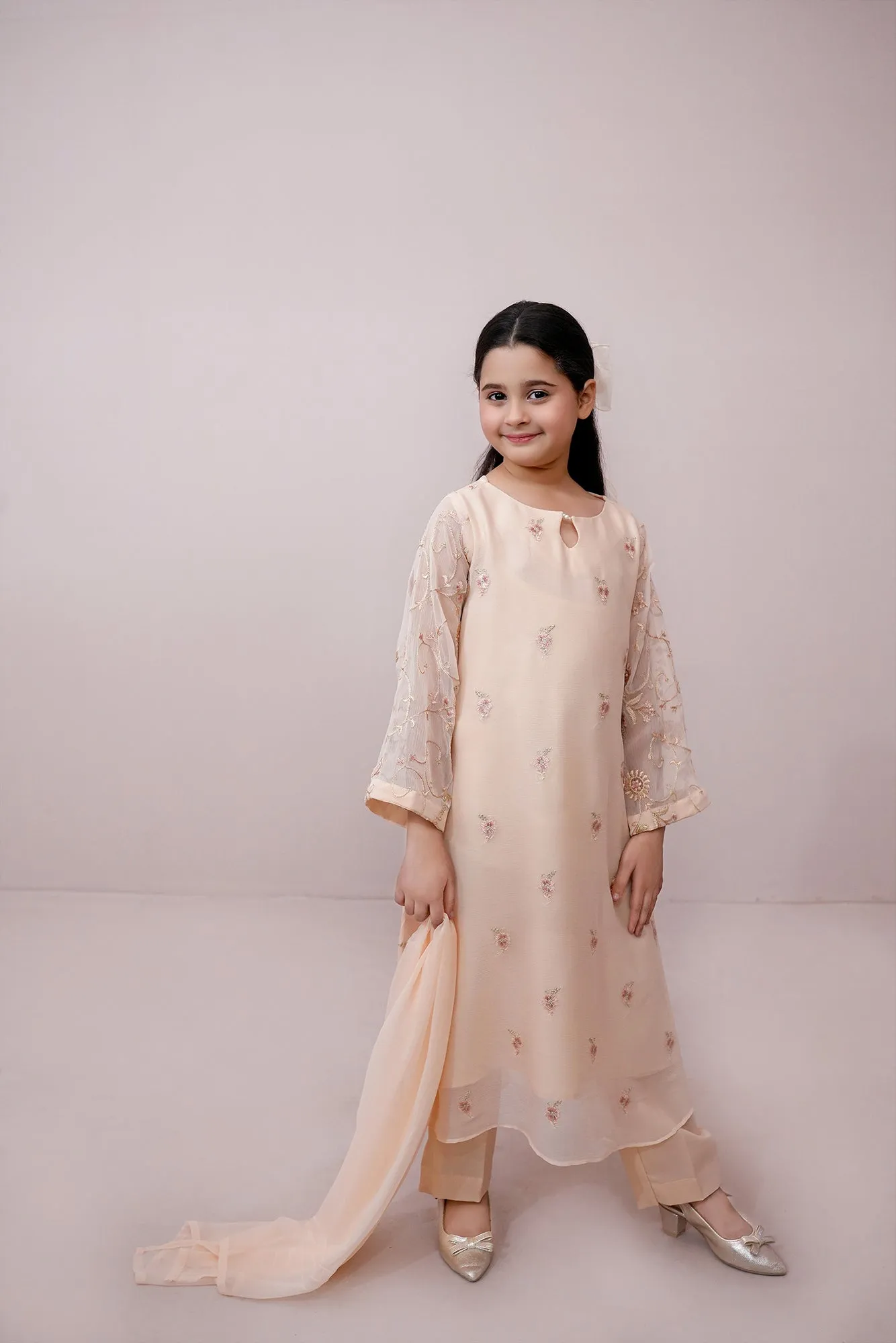 Pwd Pink Embroidered Chiffon