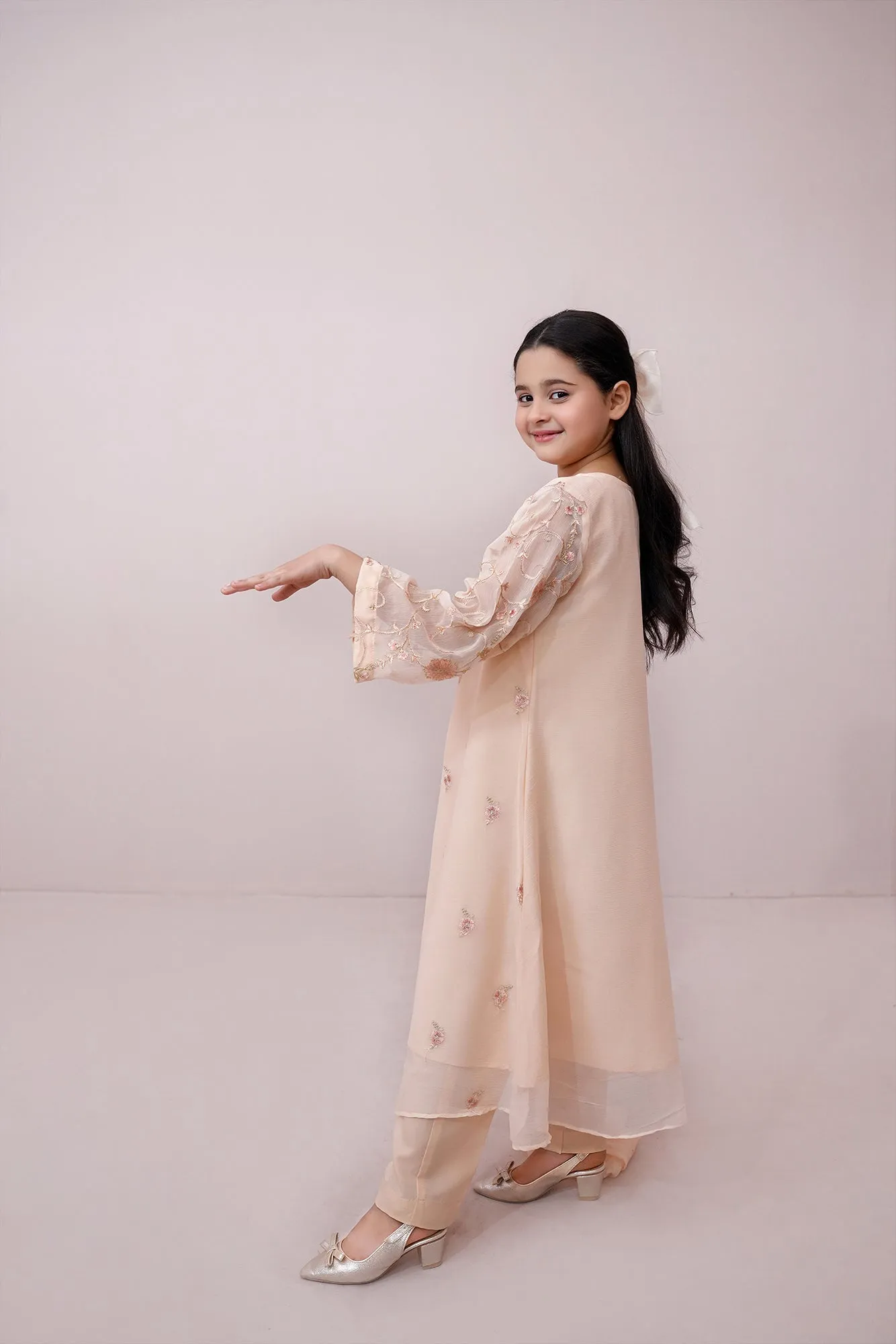 Pwd Pink Embroidered Chiffon