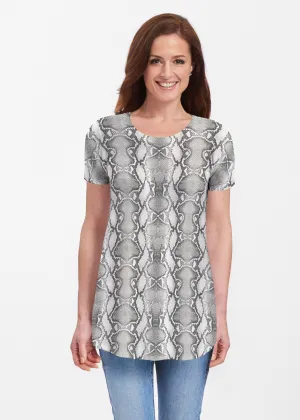 Python Silver (7272) ~ Butterknit Short Sleeve Tunic