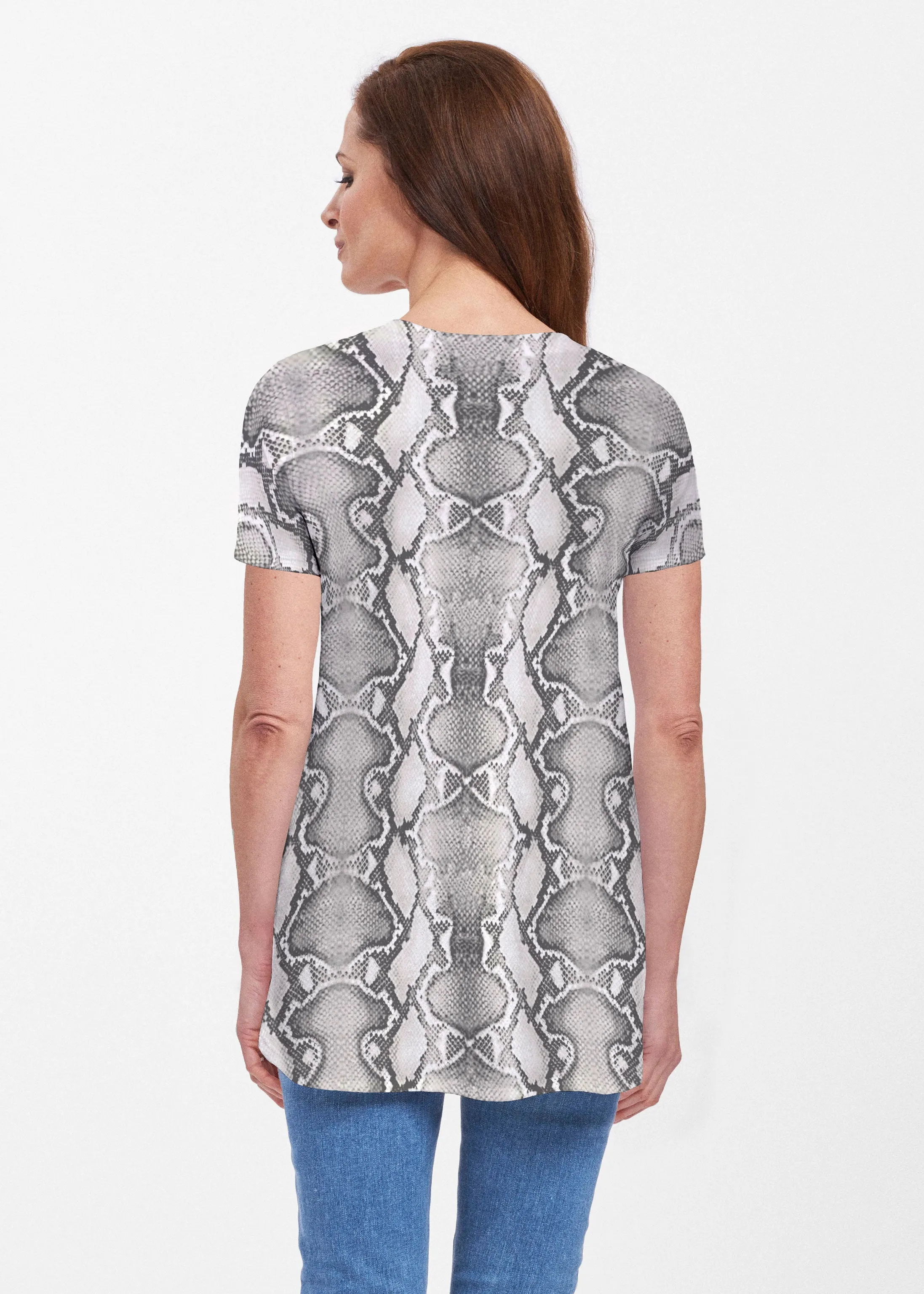 Python Silver (7272) ~ Butterknit Short Sleeve Tunic