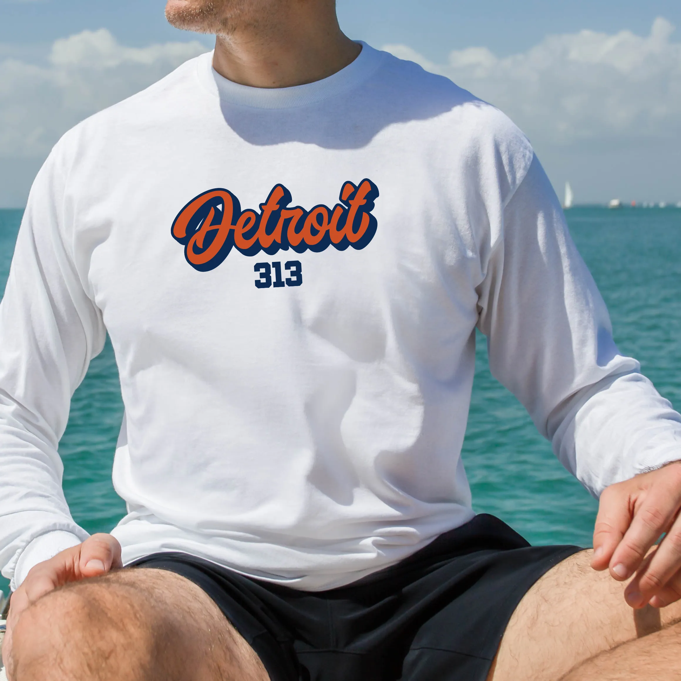 "313 Baseball" Men's Long Sleeve T-Shirt