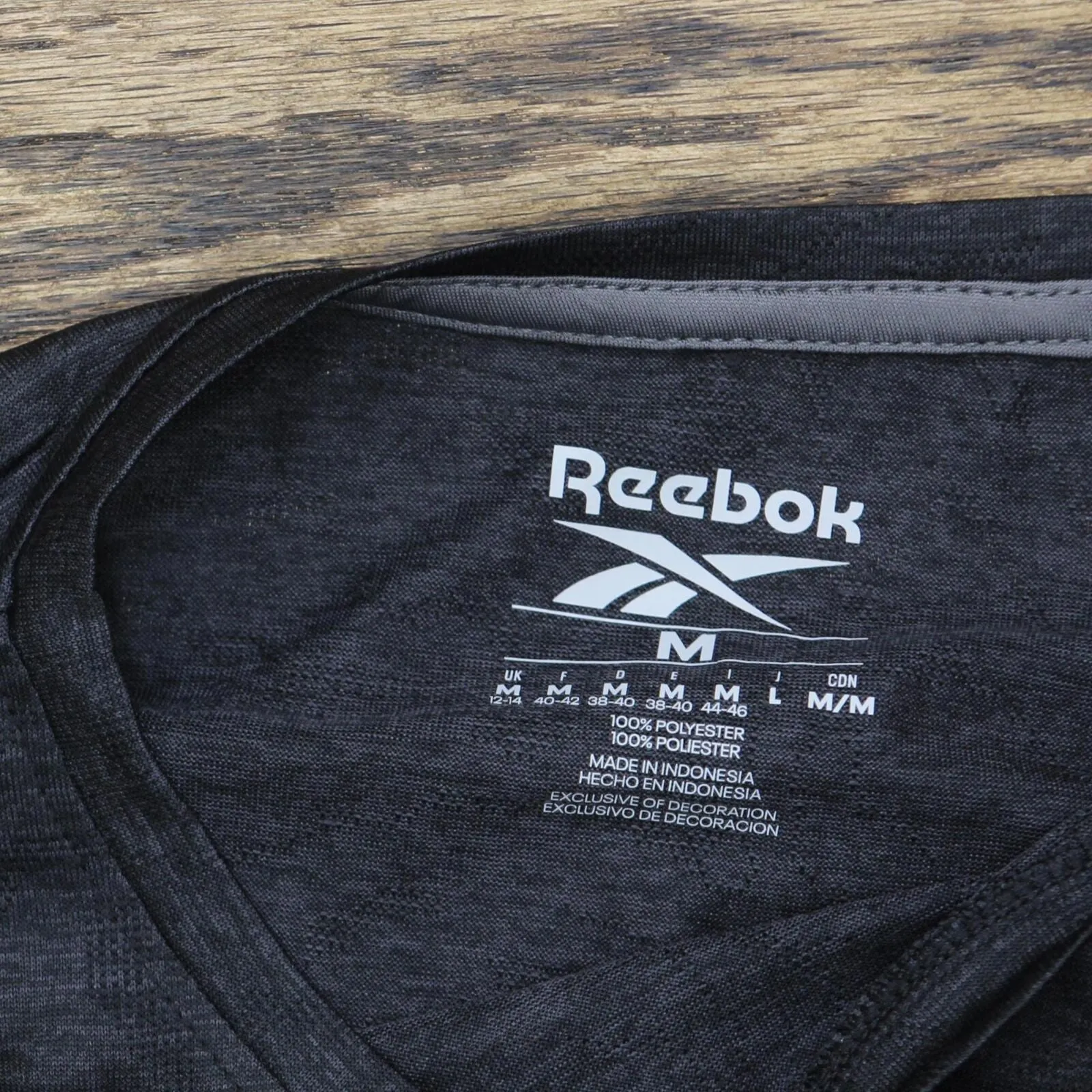 Reebok Men's SPEEDWICK Moisture Wicking Textured Active Tee 3RSMS1527 Black M