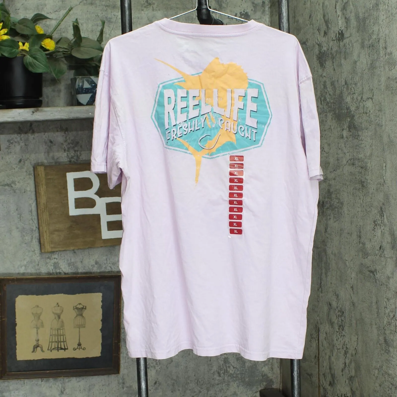 Reel Life Men's Ocean Washed Short Sleeve Soft Pre-Shrunk Tee RMSOW22104