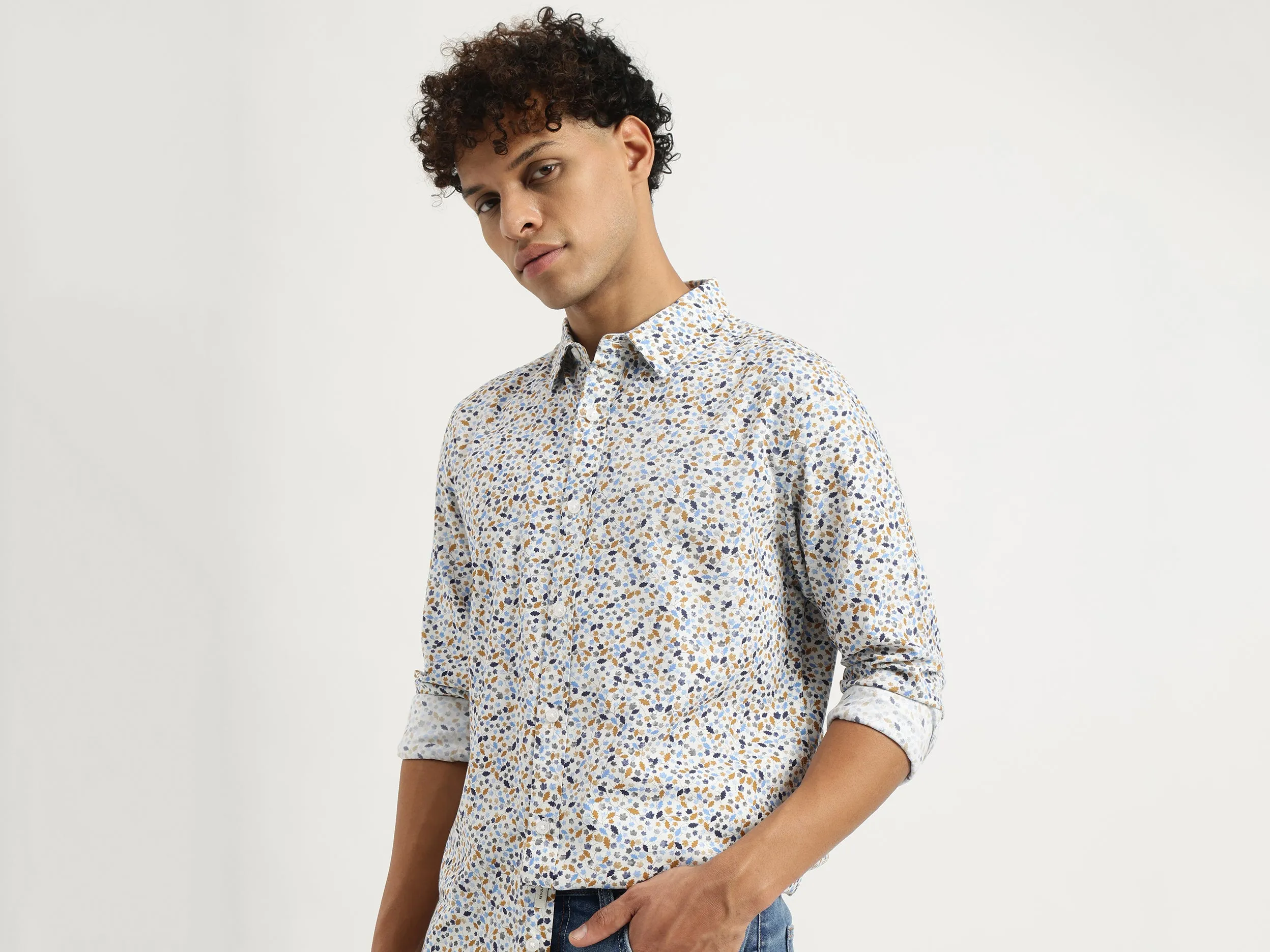 Regular Spread Collar Printed Shirt