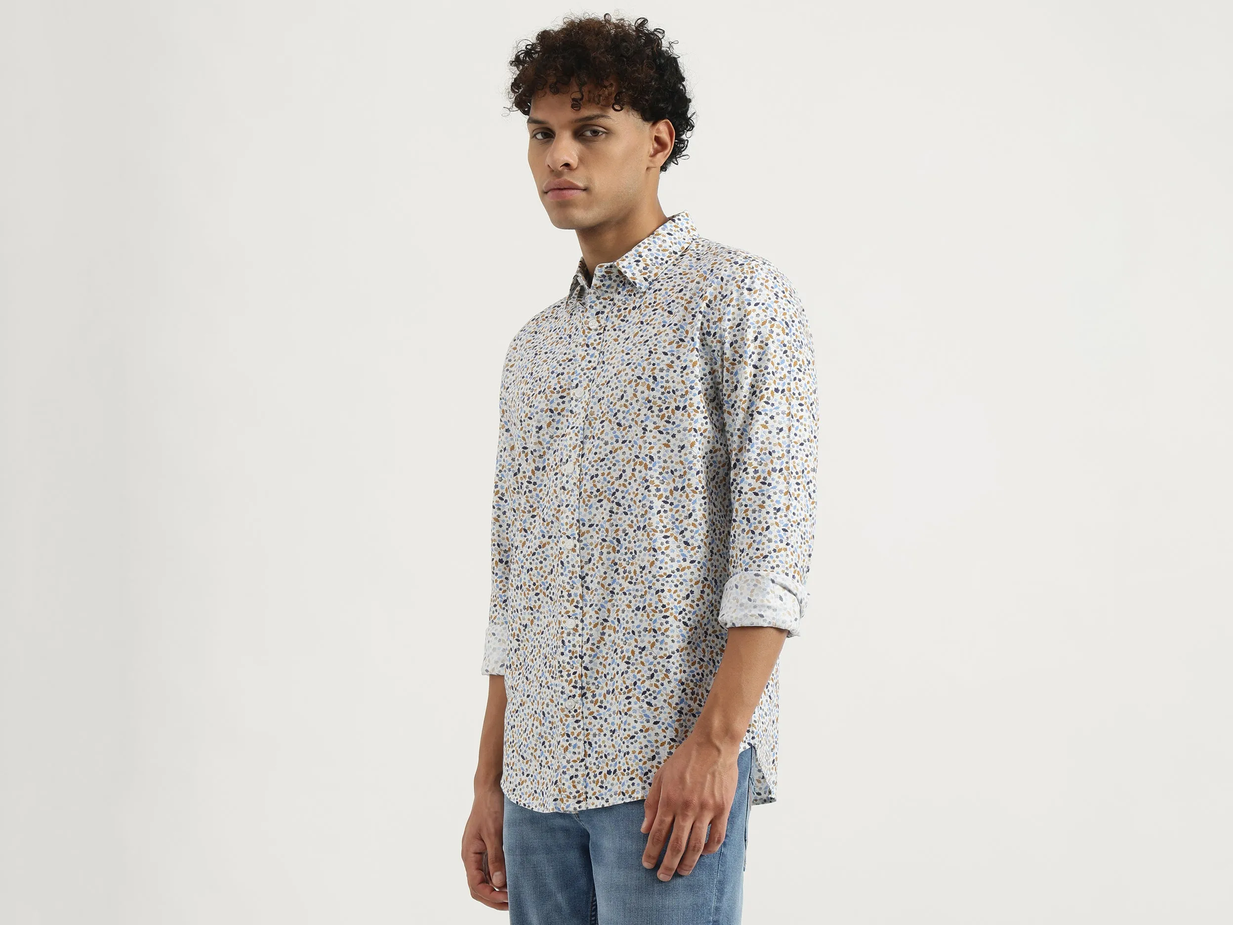 Regular Spread Collar Printed Shirt