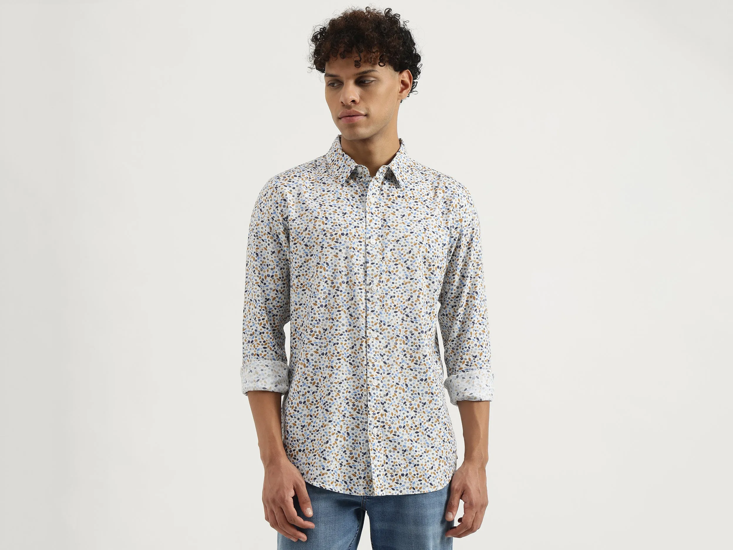Regular Spread Collar Printed Shirt