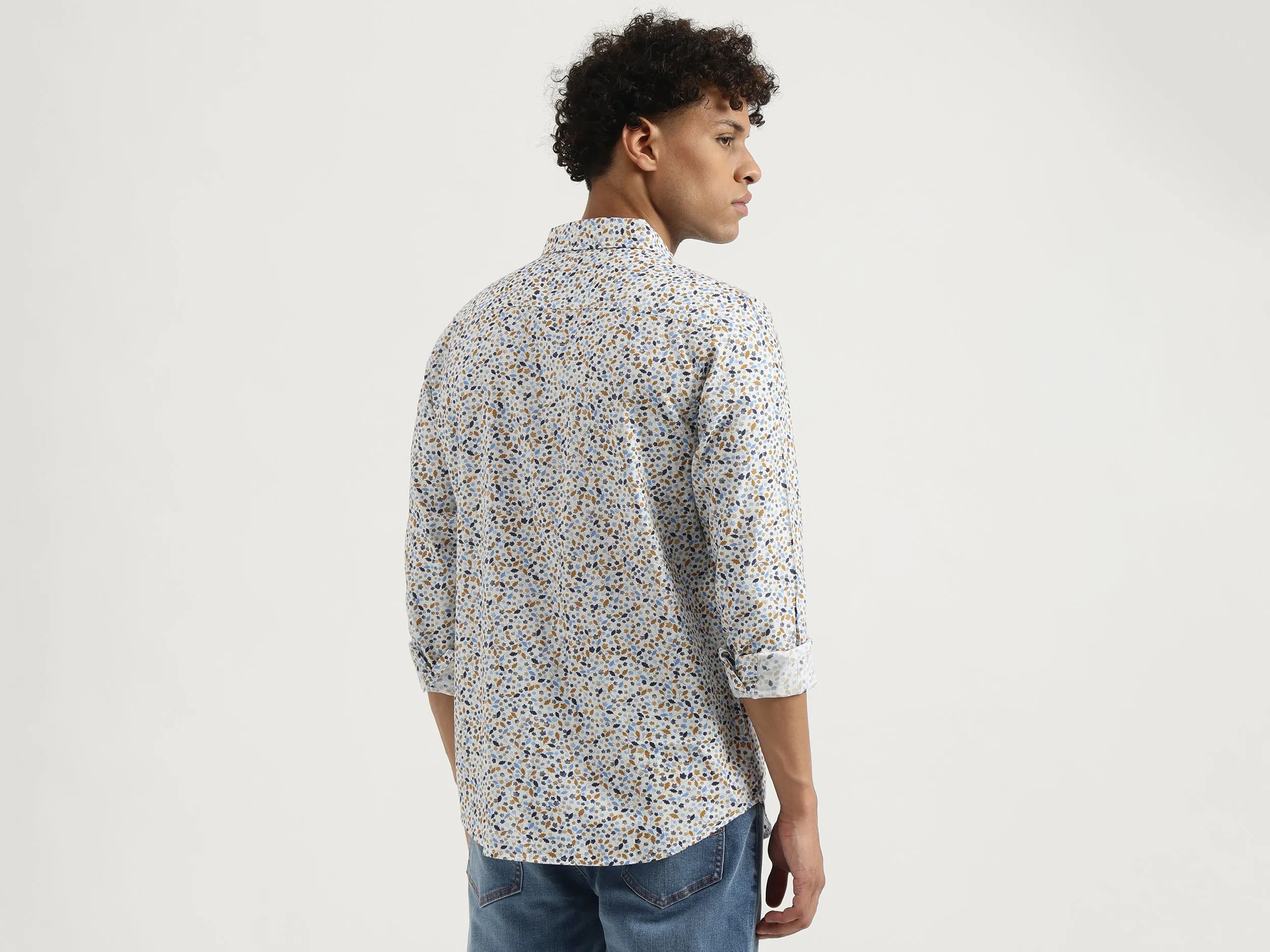 Regular Spread Collar Printed Shirt