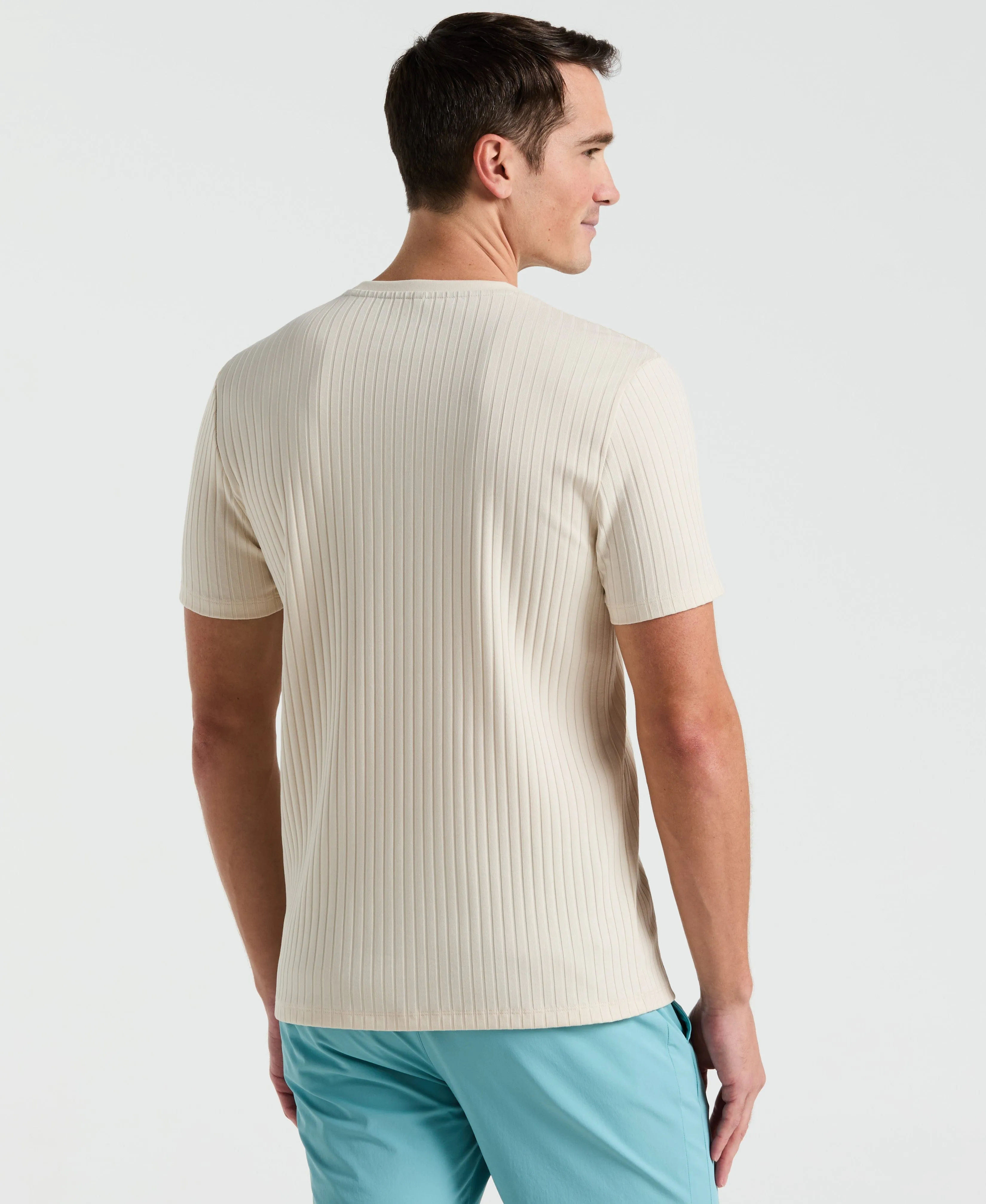 Rib Knit Crew Neck Tee