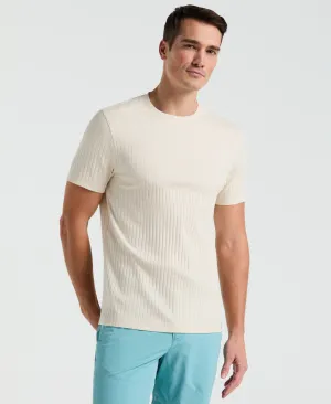 Rib Knit Crew Neck Tee