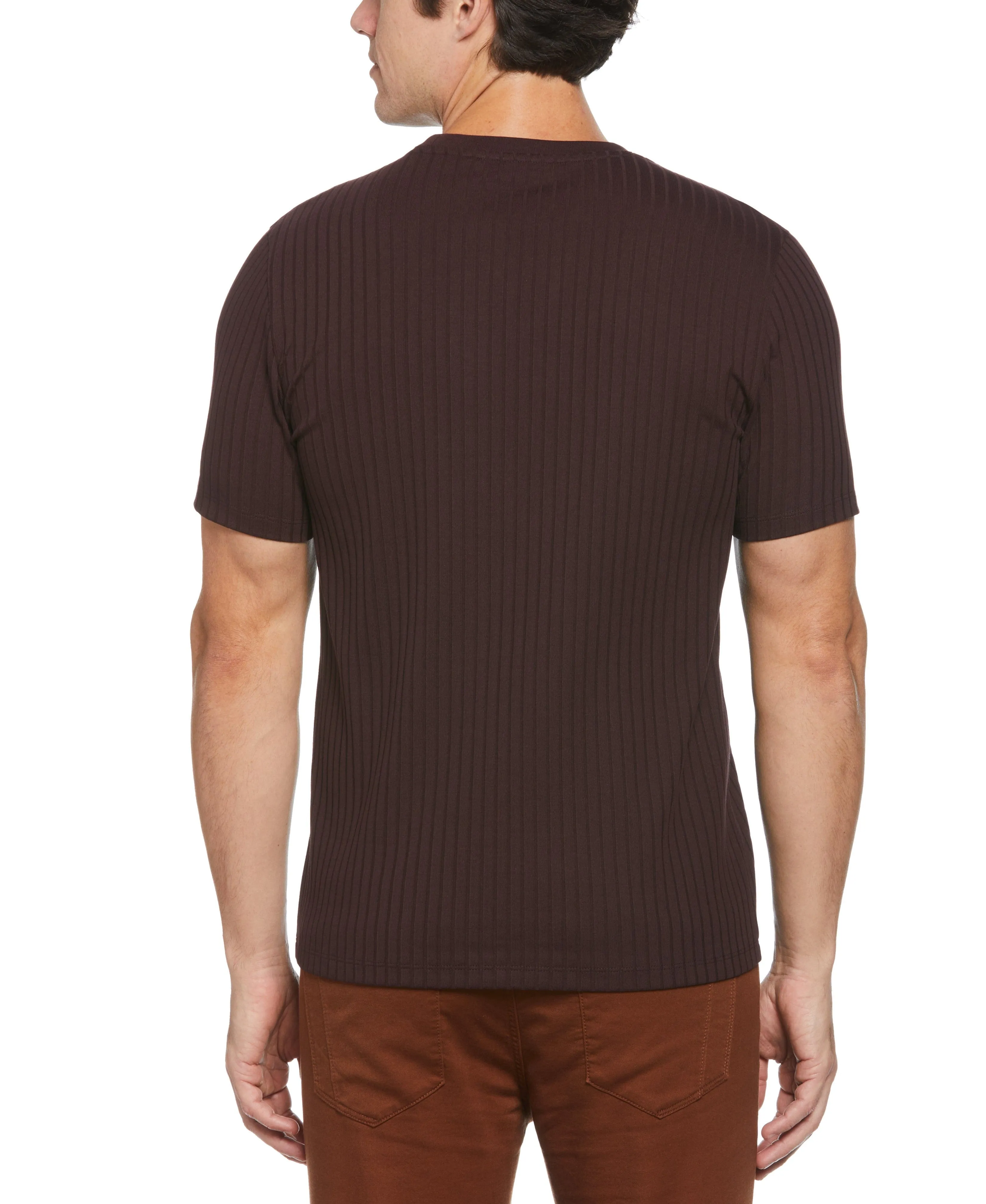 Rib Knit Crew Neck Tee