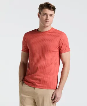 Rib Knit Crew Neck Tee