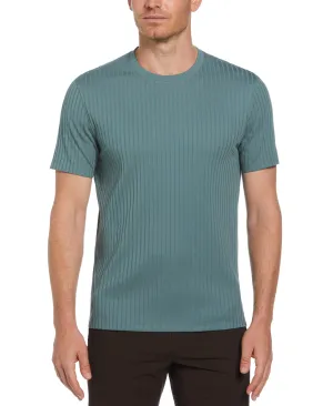 Rib Knit Crew Neck Tee