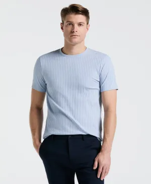 Rib Knit Crew Neck Tee
