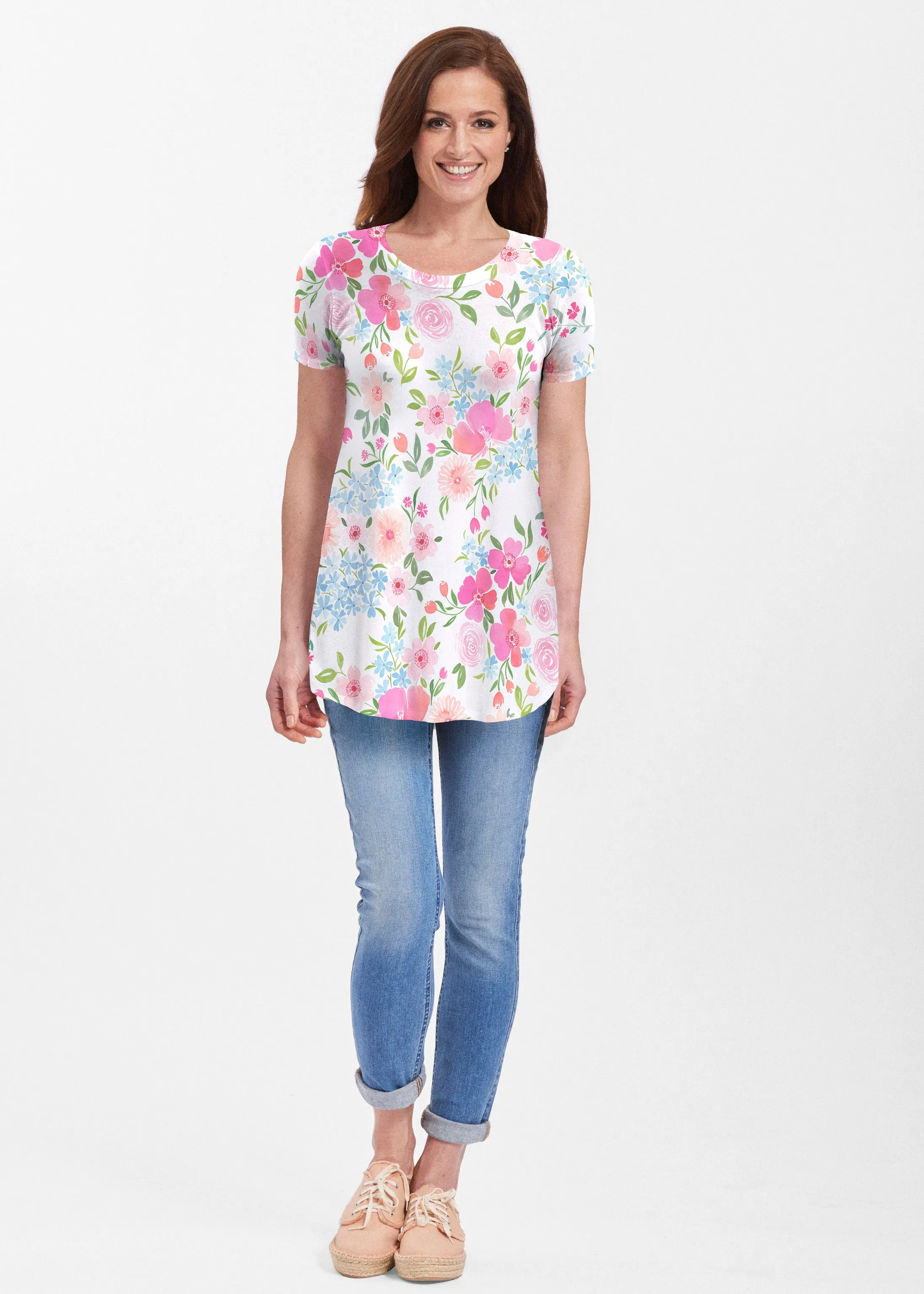 Rosie Dots (8053) ~ Short Sleeve Butterknit tunic