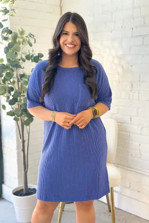 Royal Blue Rib Knit Dress