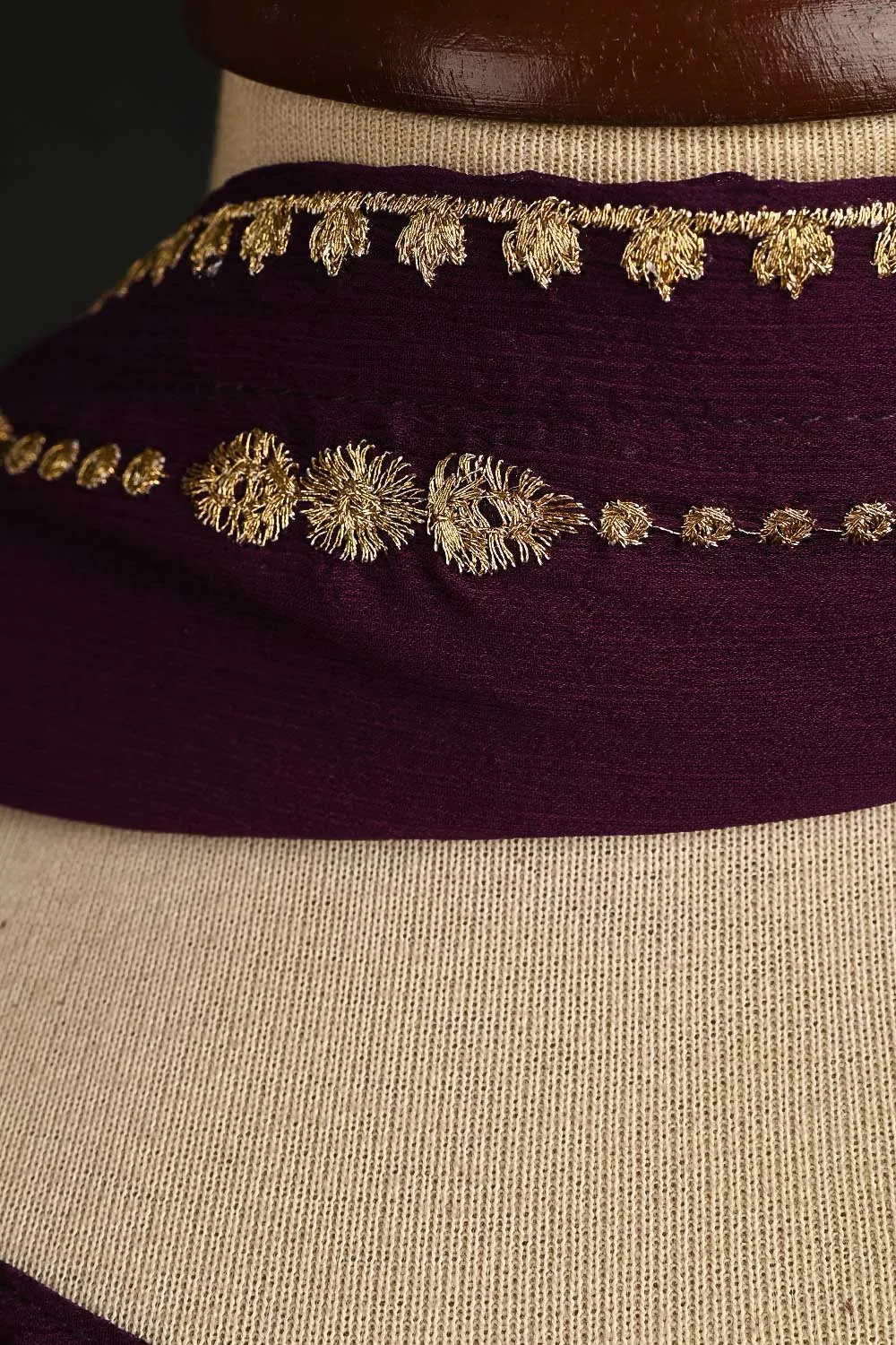 RTW-148-Magenta -  3Pc Stitched Embroidered Adda Work Chiffon Shirt
