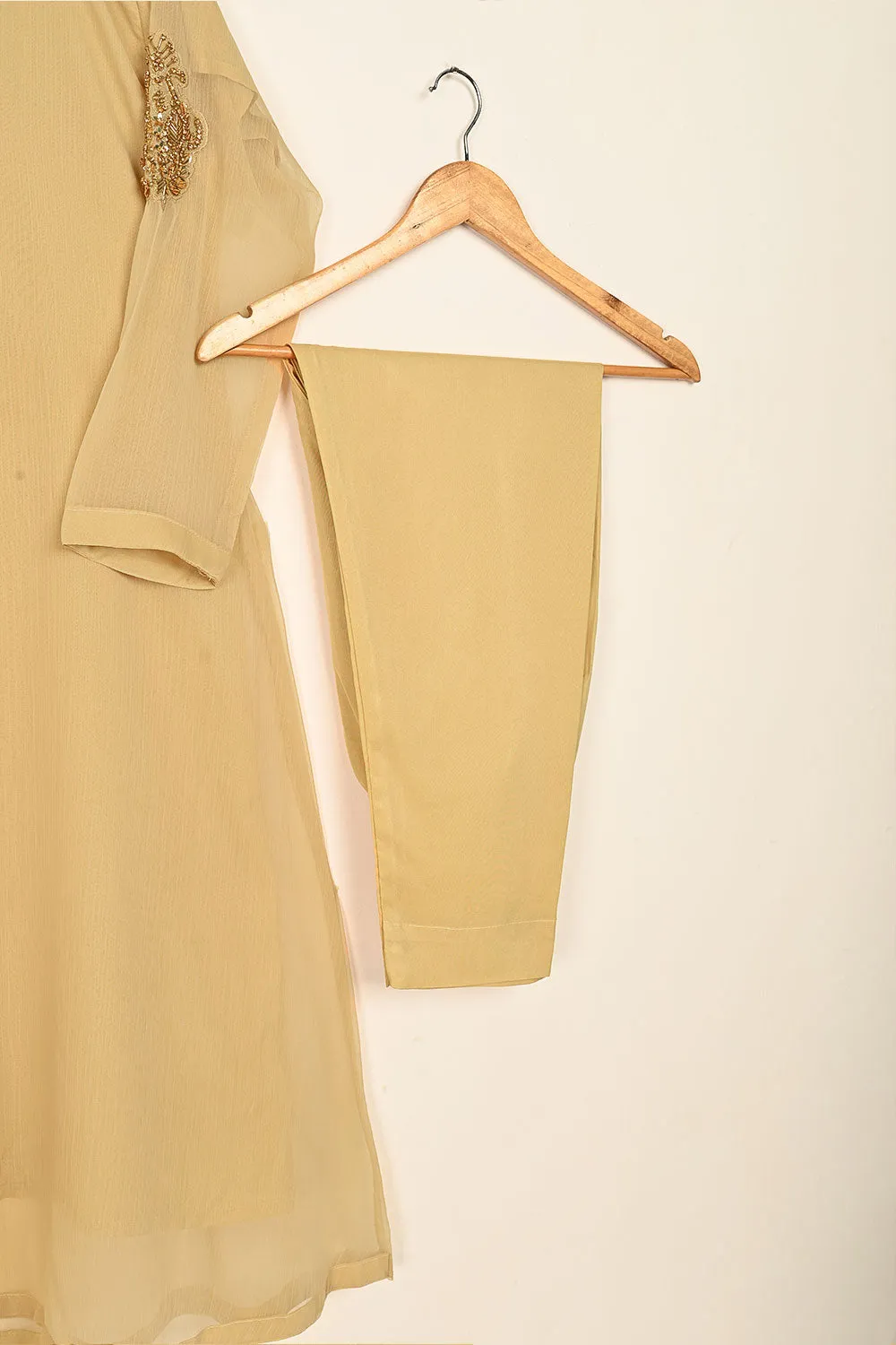 RTW-183-Skin - 3Pc Ready To Wear Chiffon Adda Work Frock