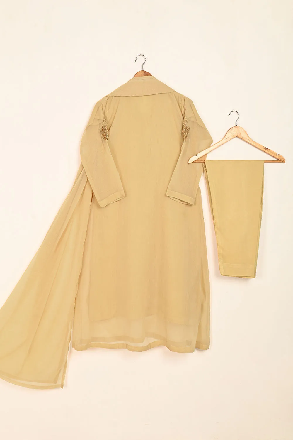 RTW-183-Skin - 3Pc Ready To Wear Chiffon Adda Work Frock