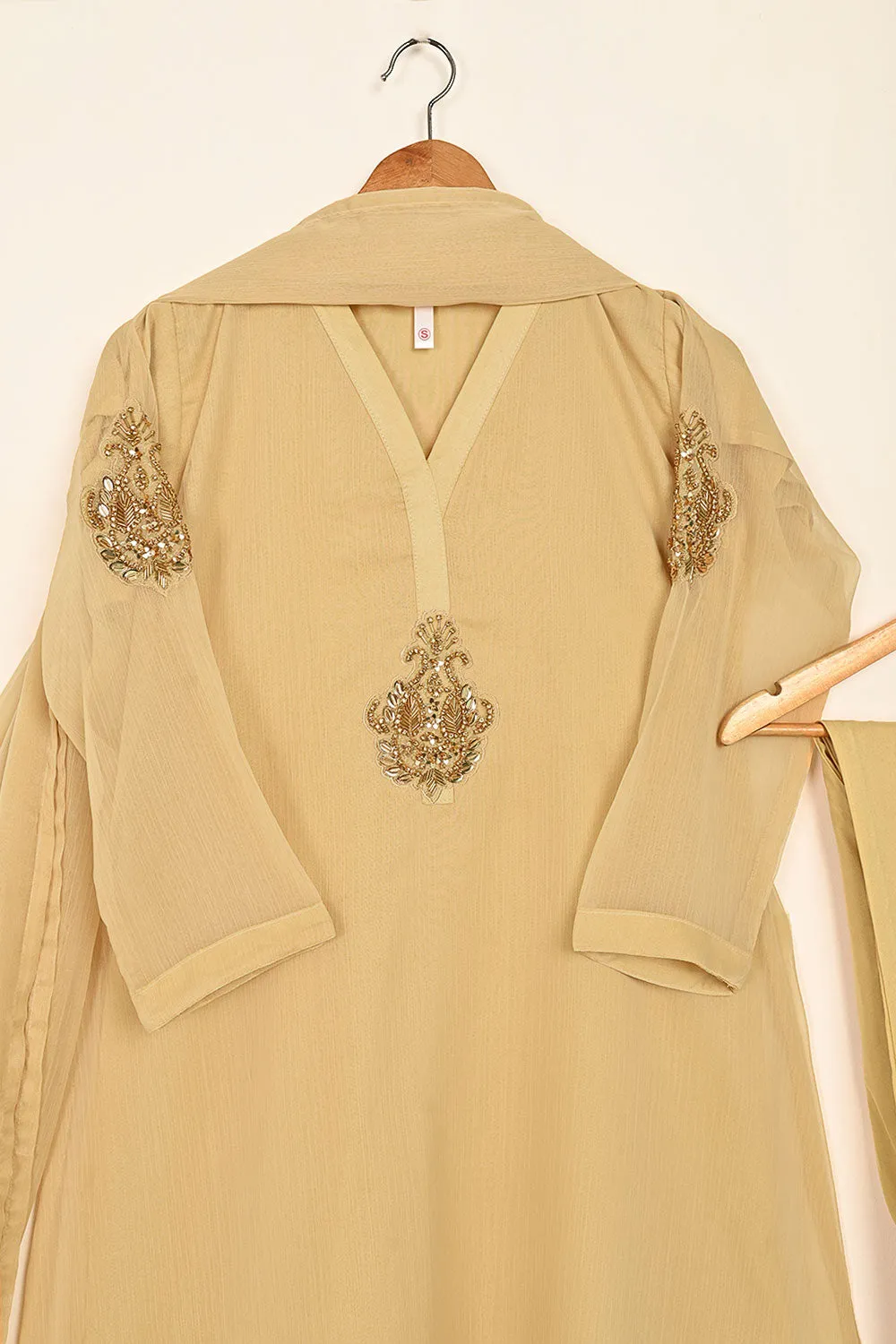 RTW-183-Skin - 3Pc Ready To Wear Chiffon Adda Work Frock