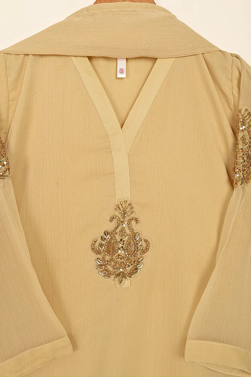 RTW-183-Skin - 3Pc Ready To Wear Chiffon Adda Work Frock