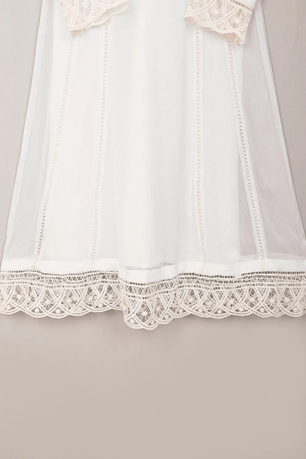 RTW-190-OFFWHITE -  3Pc Ready To Wear Chiffon Frock