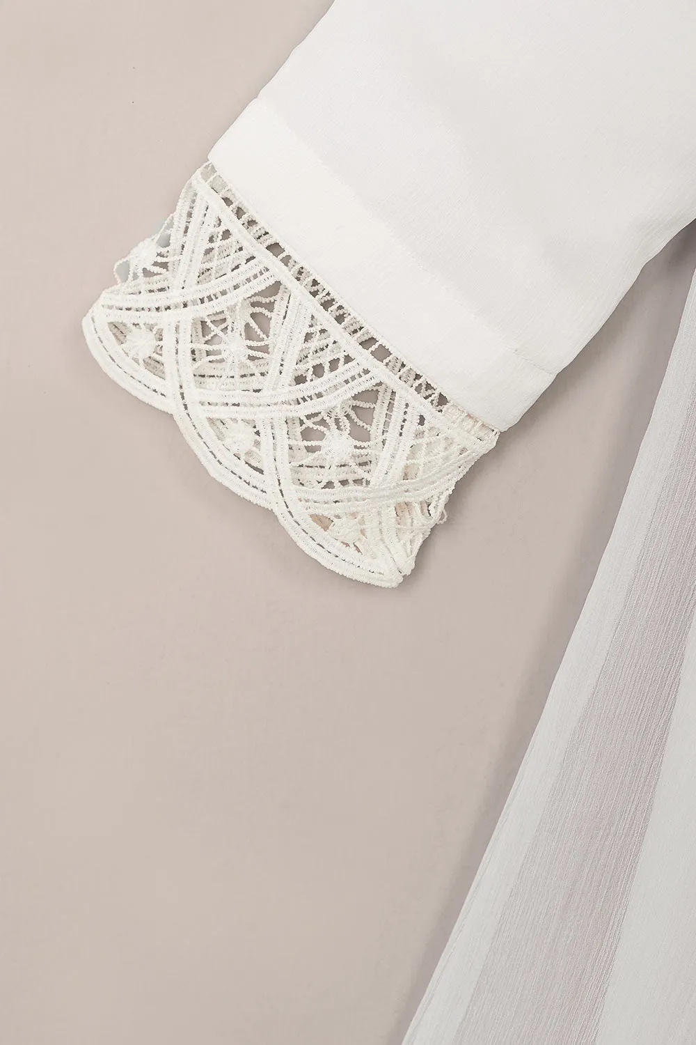 RTW-190-OFFWHITE -  3Pc Ready To Wear Chiffon Frock