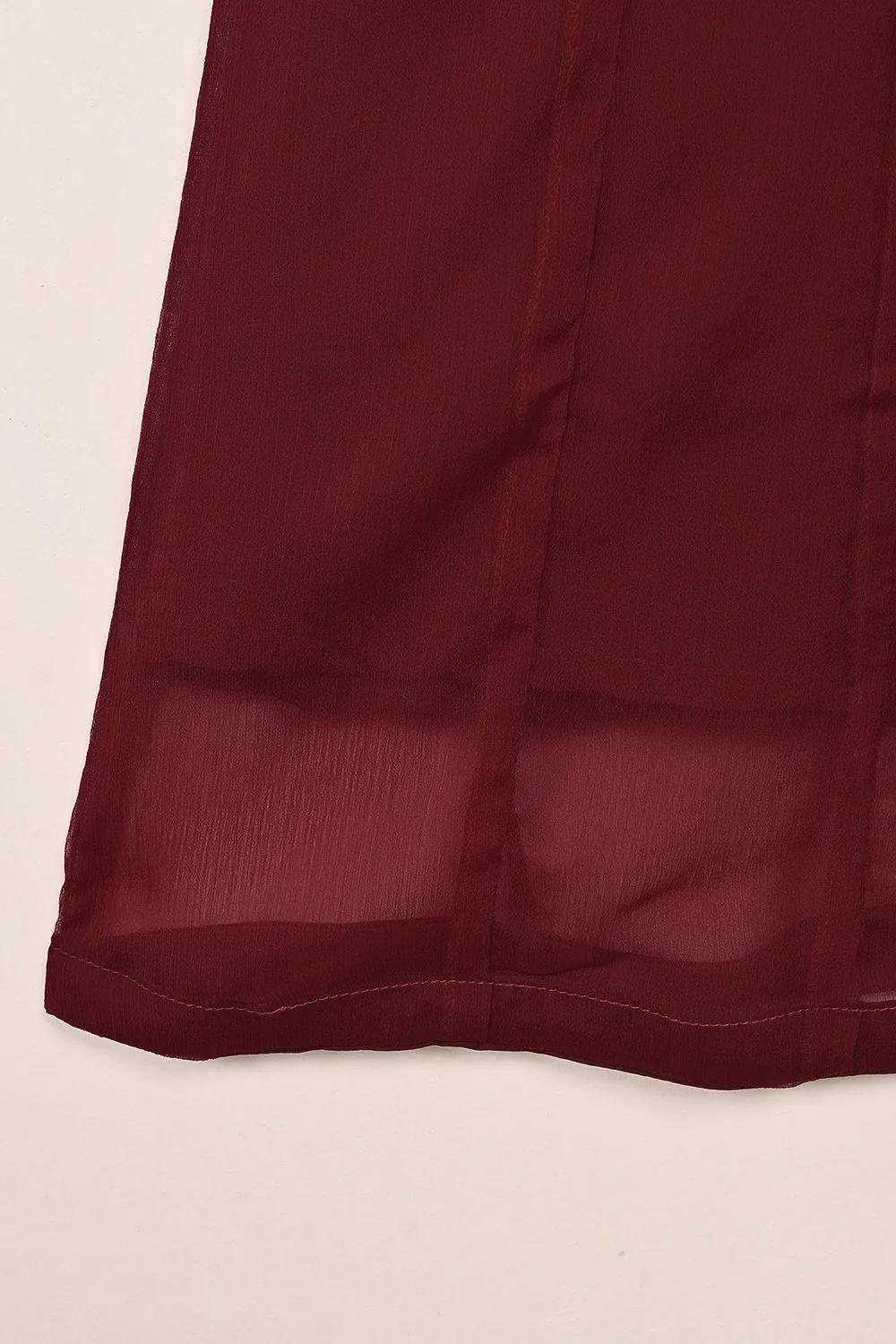 RTW-194-Maroon -  3Pc Ready To Wear Chiffon Frock