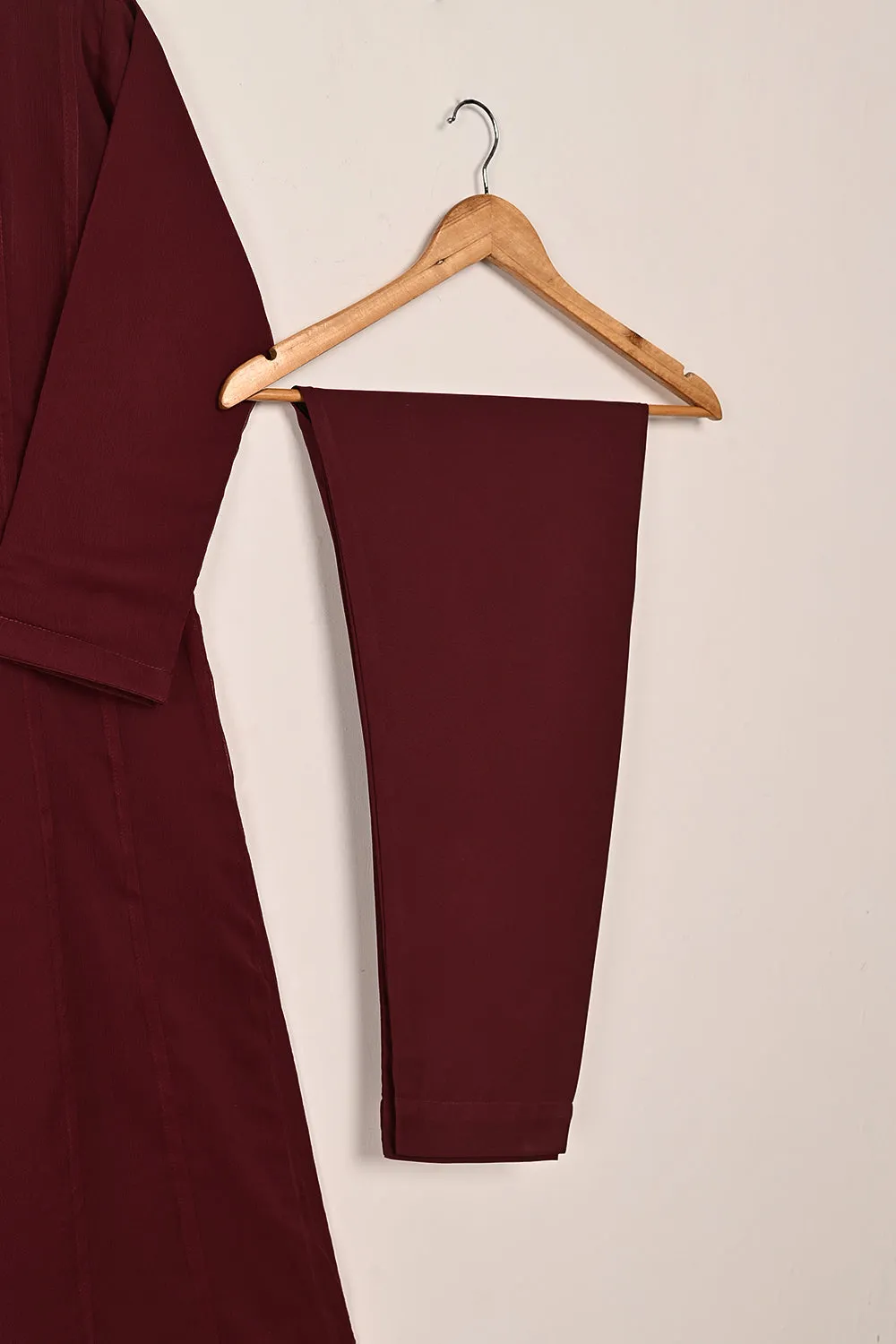 RTW-194-Maroon -  3Pc Ready To Wear Chiffon Frock