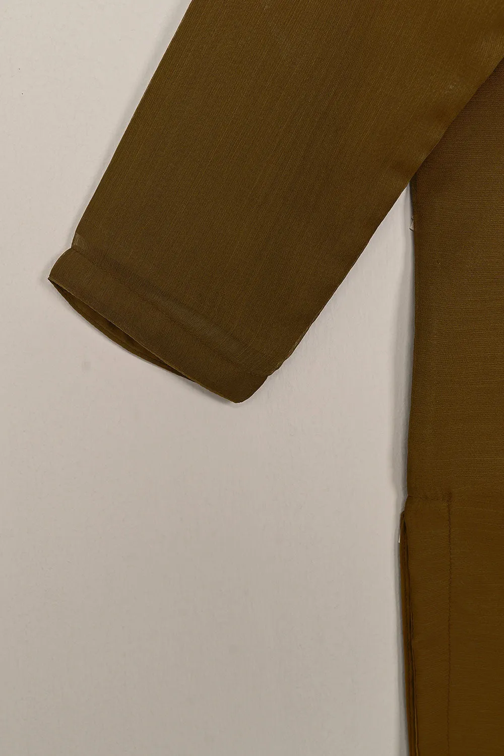 RTW-198-Brown - 3Pc Ready to Wear Embroidered Adda Work Chiffon Dress