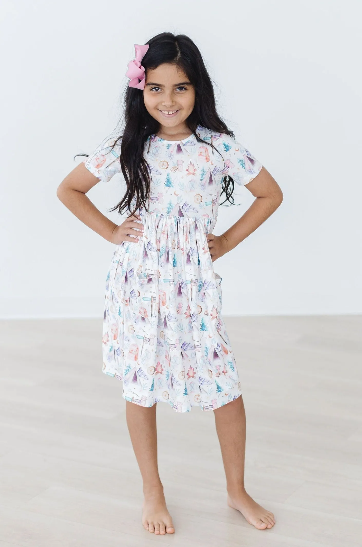 SALE Happy Camper S/S Pocket Twirl Dress