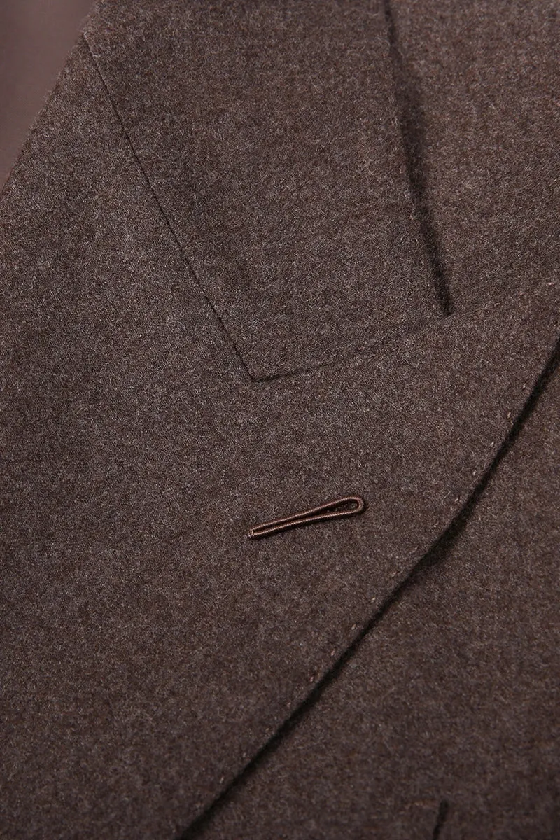 Savile Row Classic Brown Italian Wool Men's Suit